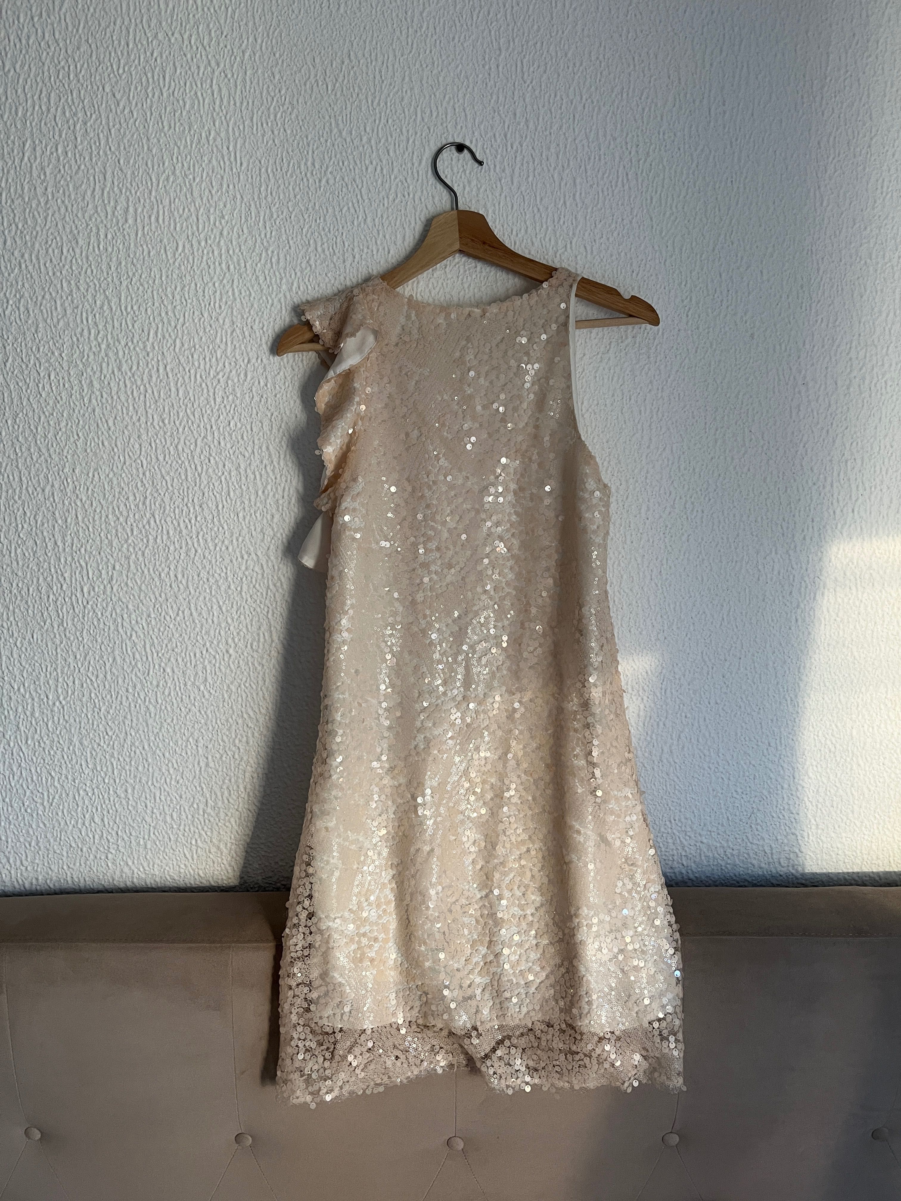 Vestido de lantejoulas nude ZARA  (M)