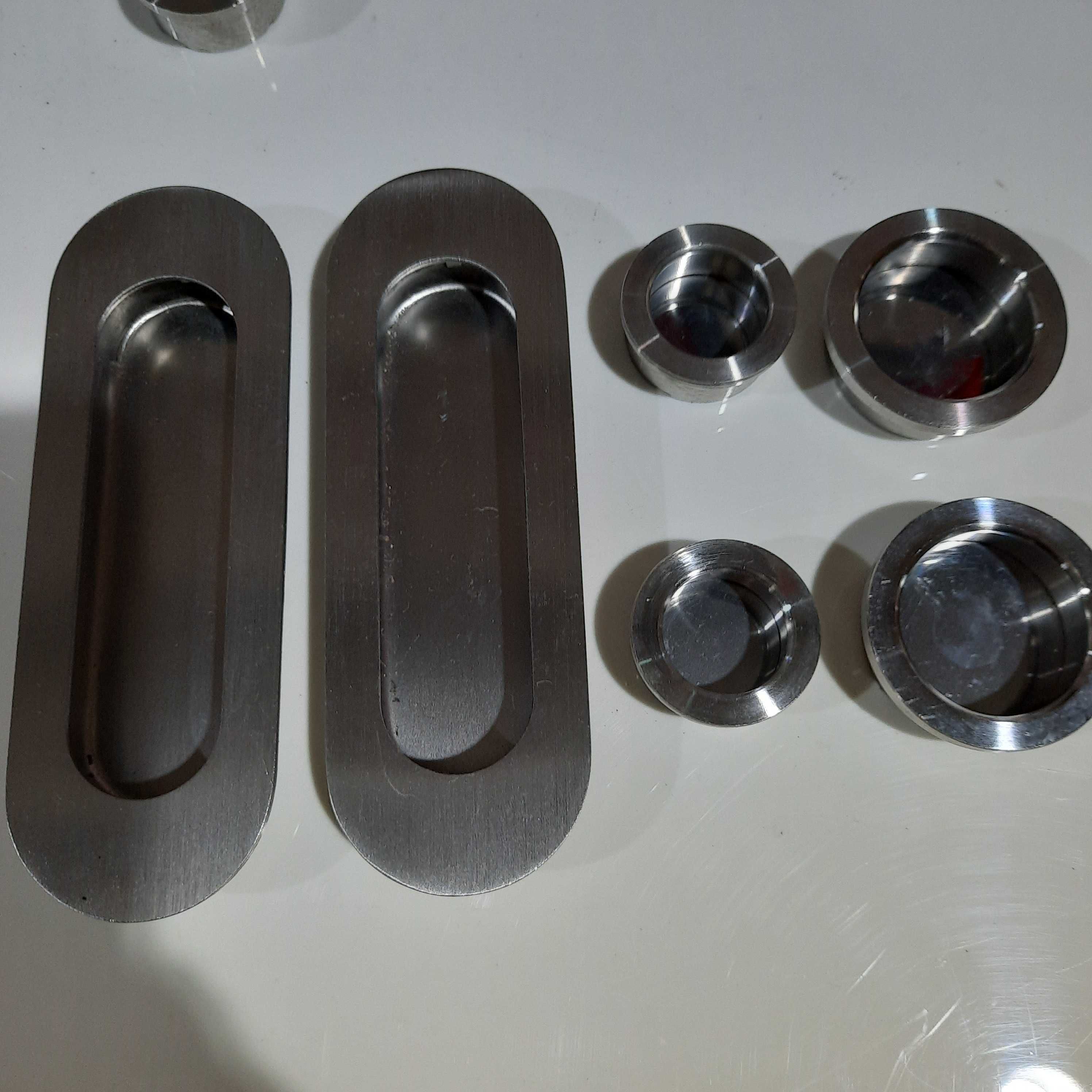 Pux embutir oval e redondo de inox .