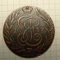 Монета 5 копеек 1787 года. тм