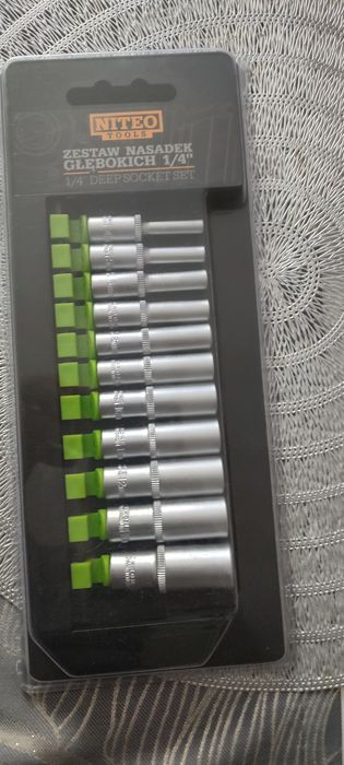 Zestaw nasadek głębokich 1/4"