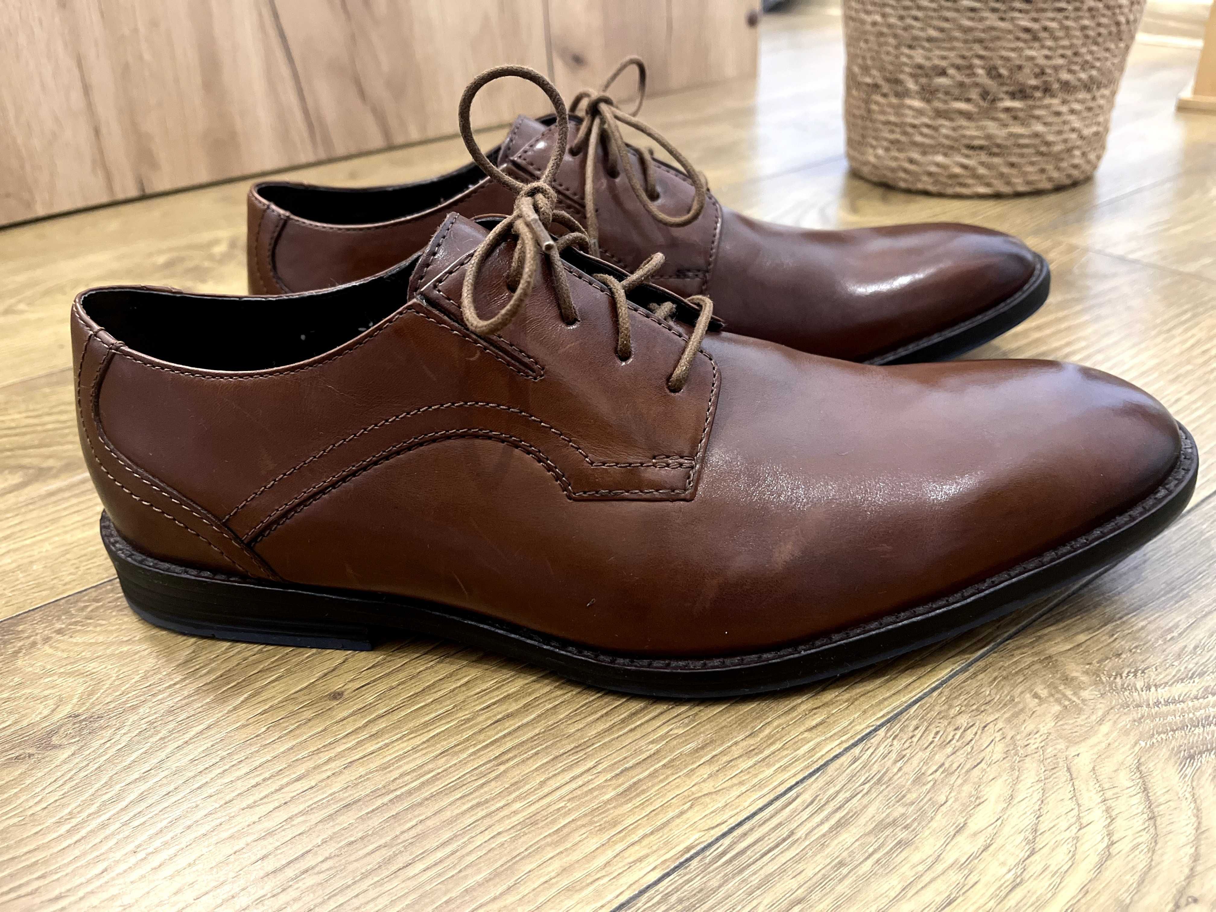 Buty męskie półbuty Clarks roz. 44,5 skóra brąz