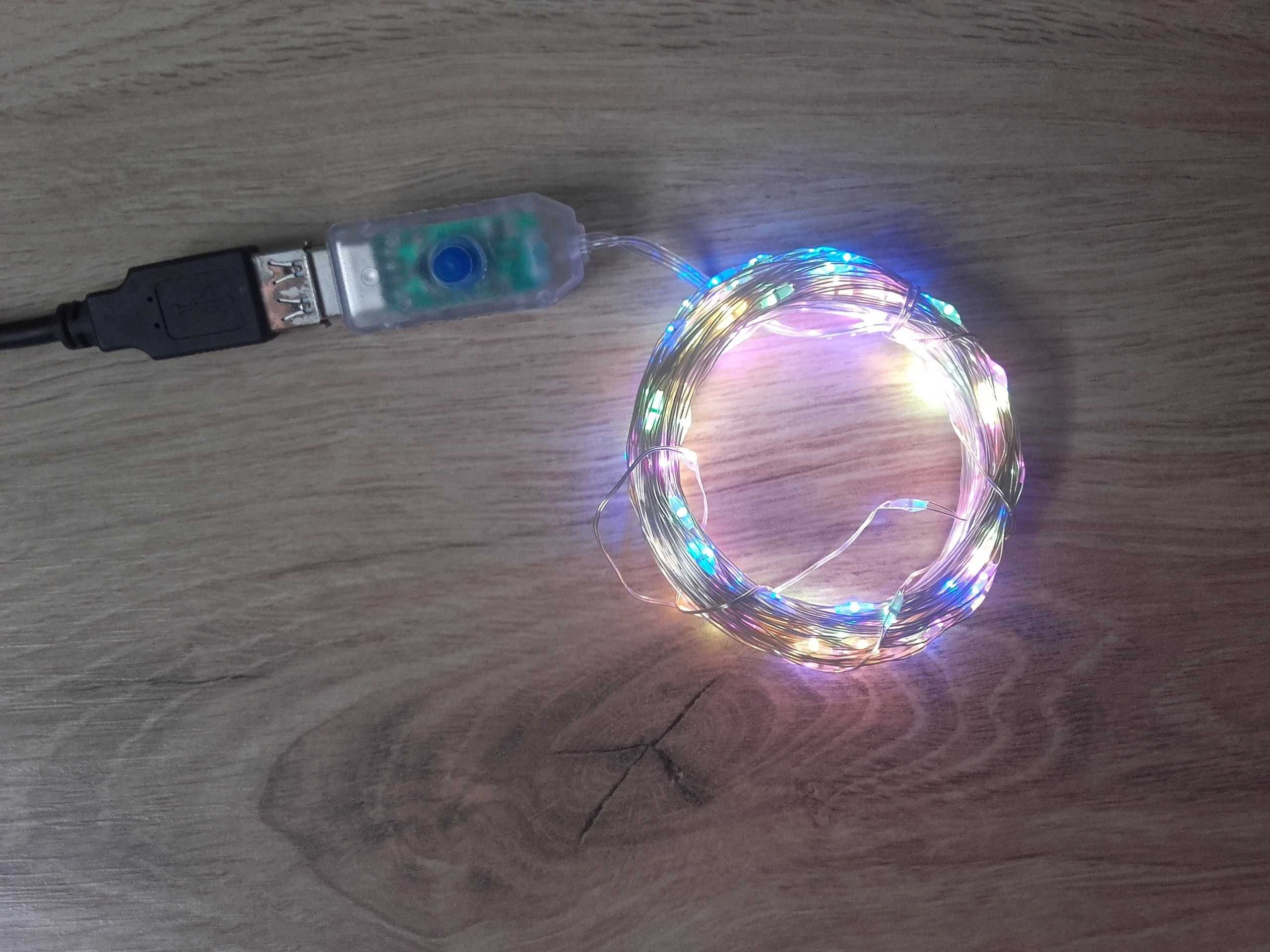Dekoracyjne malutkie lampki USB z różnym mruganiem 20m z pilotem przyc