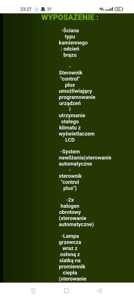 Wyposażone terrarium