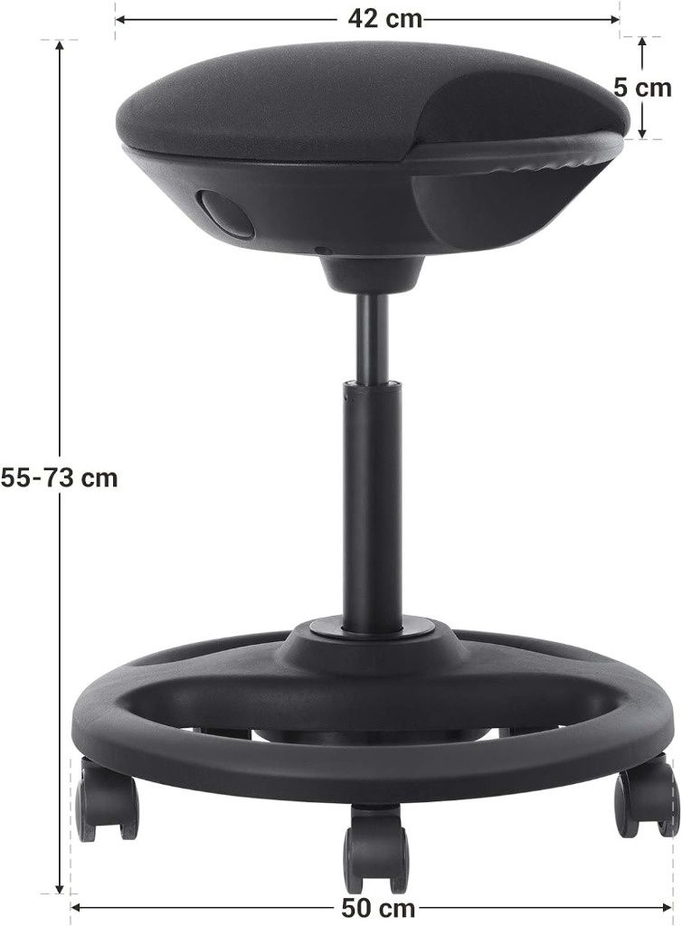 biurowy, ergonomiczny taboret czarny OSC06BK