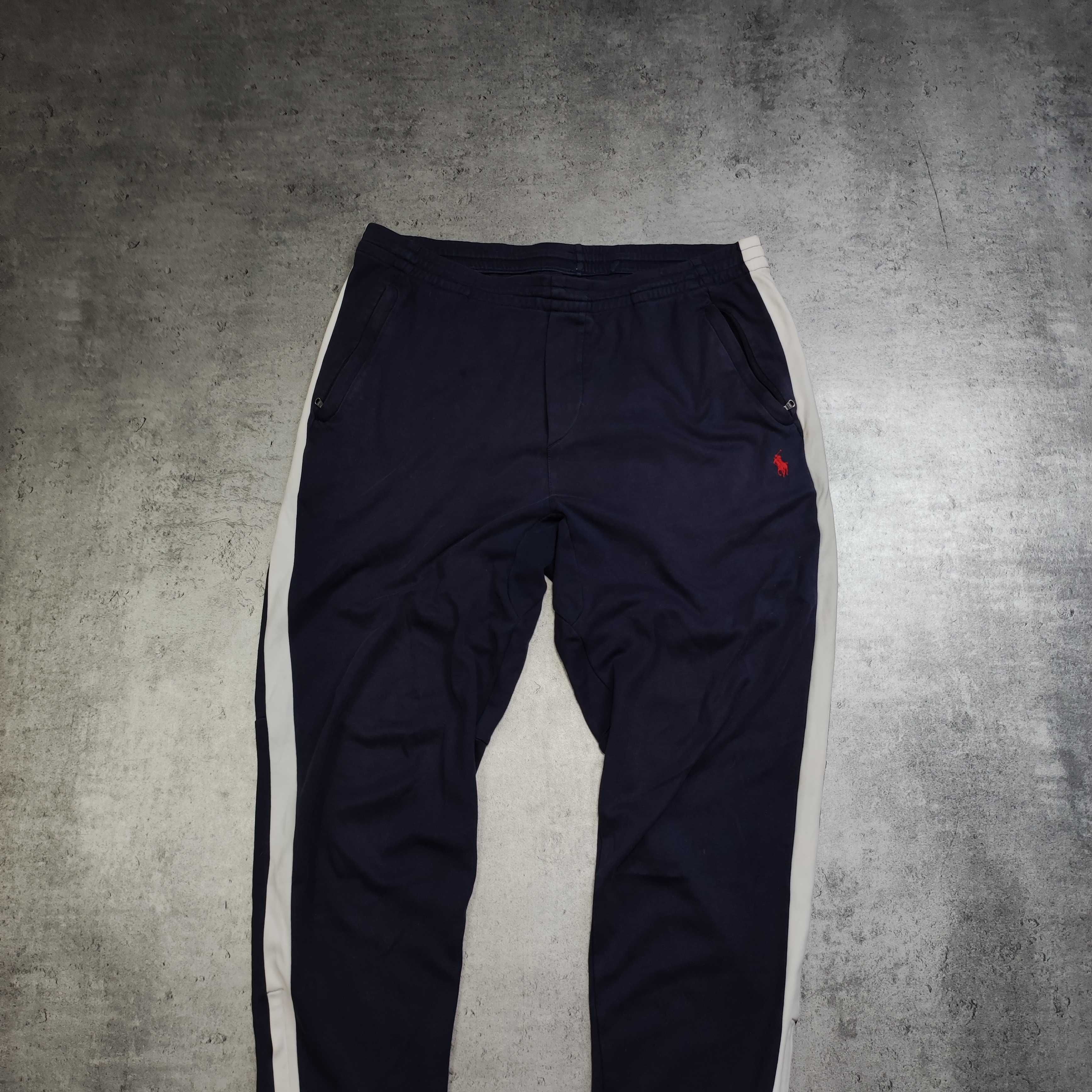 MĘSKIE DRESY Sportowe Premium Granatowe Lampas Logo Polo Ralph Lauren