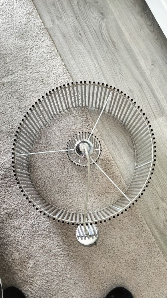 Candeeiro de teto prateado 50cm diâmetro