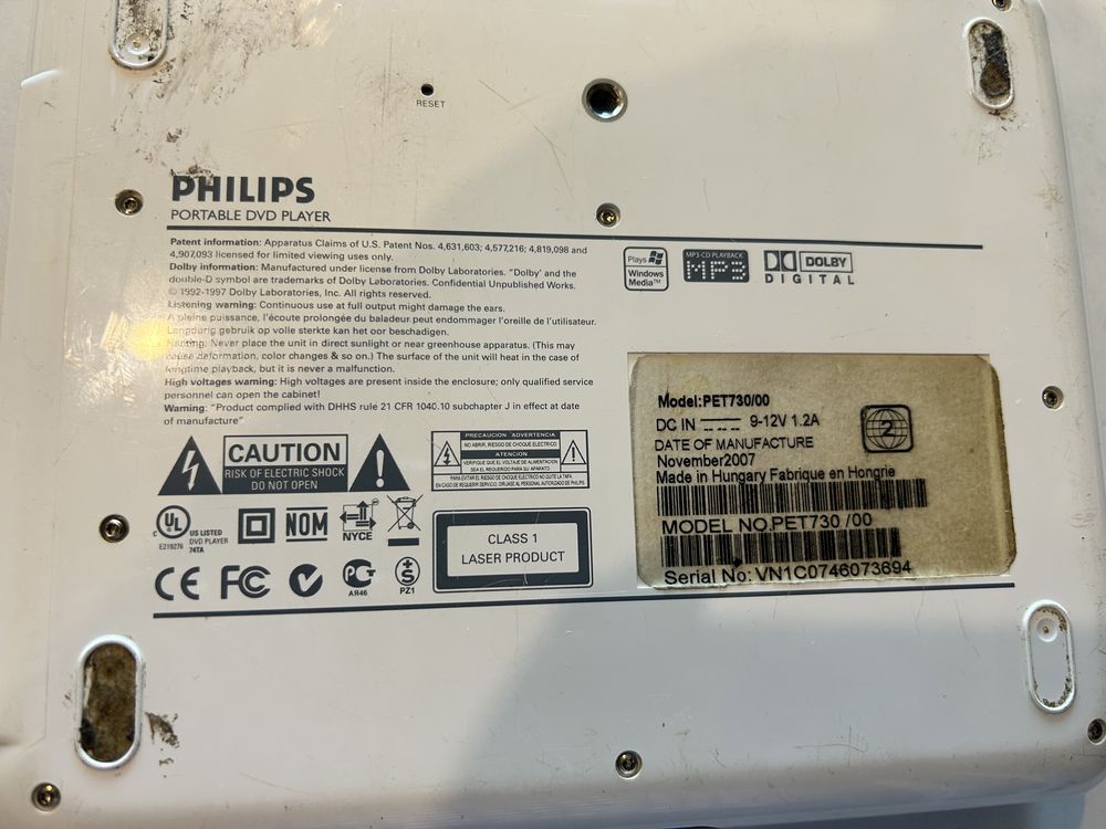 DVD bezprzewodowe Philips model PET730/00