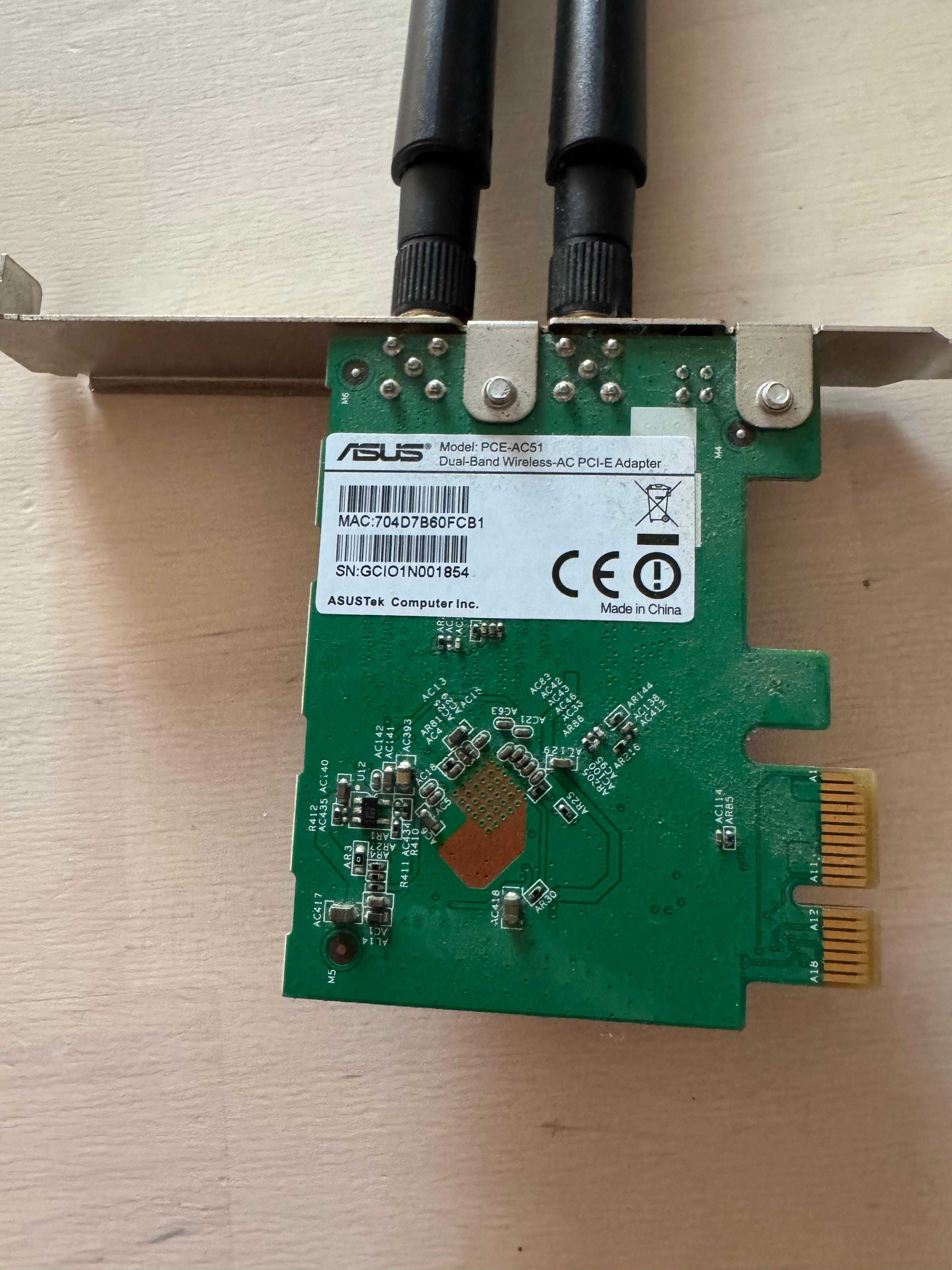 Placa Wi-Fi ASUS PCE-AC51 Dual Band Wireless-AC PCI-E