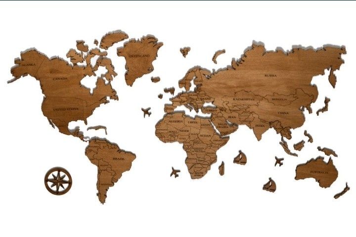 Drewniana mapa świat z granicami państwa 120x60

Mapa świata to św