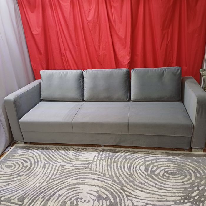 Kanapa szara z fotelem