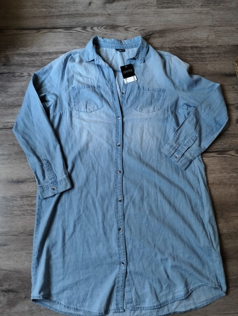Sukienka koszulowa jeansowa damska rozm 48 -100 % bawełna