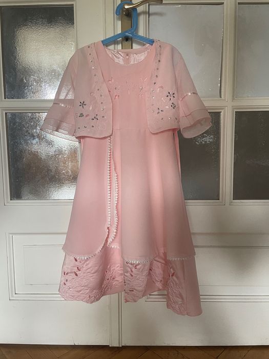 Sukienka elegancka różowa r. 128/134 10 lat