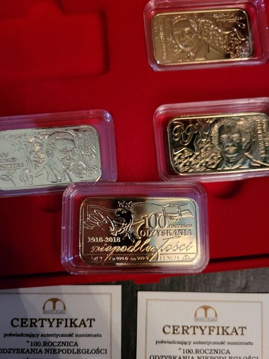 Numizmaty pozłacane 100 rocznica odzyskania niepodległości