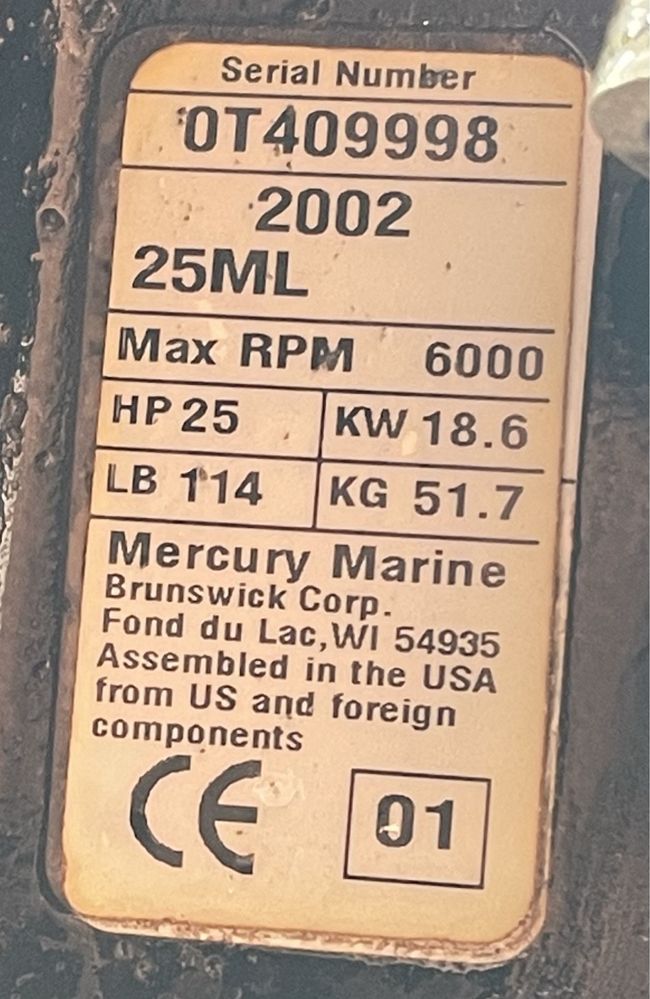 Меркурій 25. MERCURY 25. Лодочний мотор