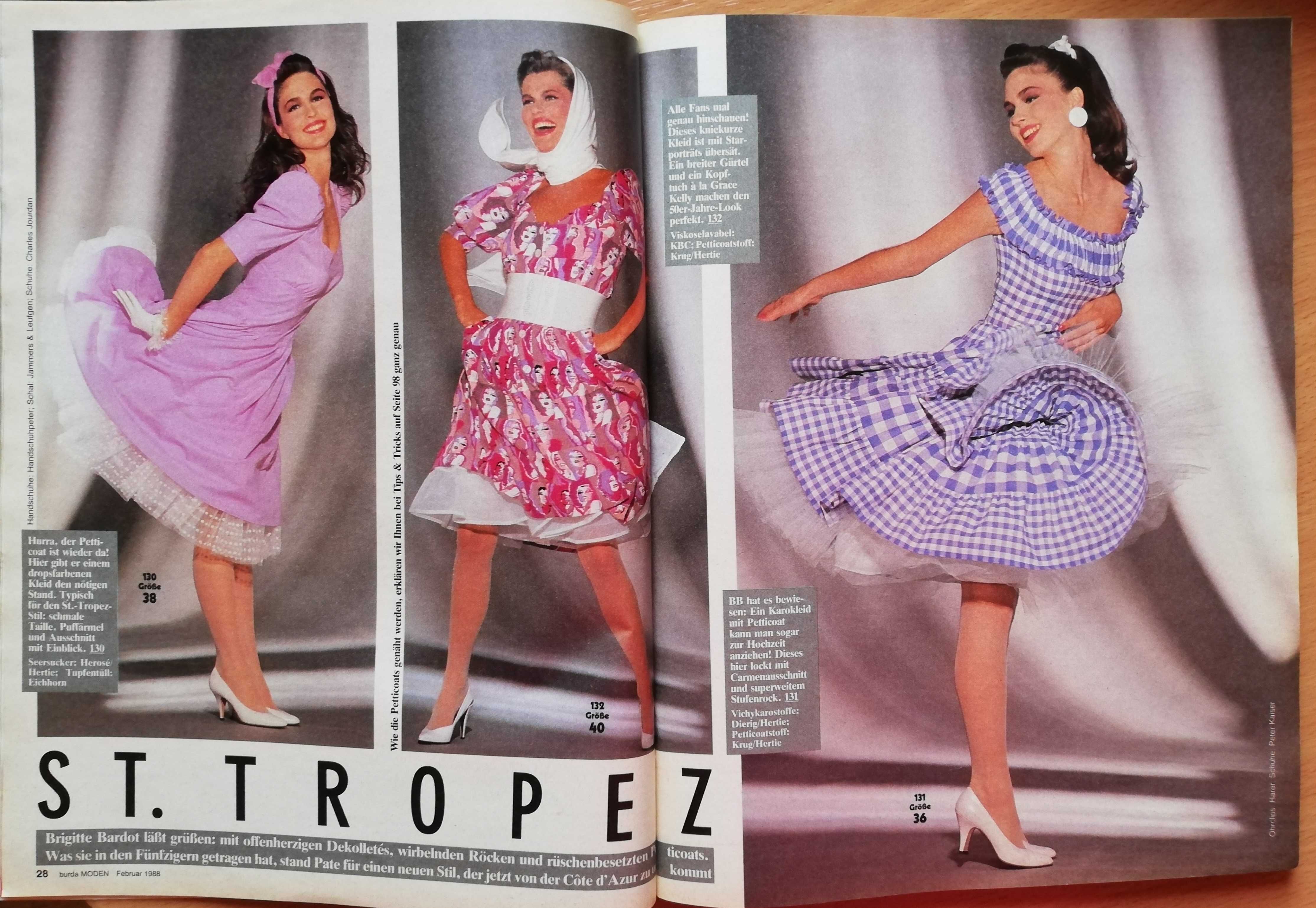 Burda vintage luty 1988 szycie wykroje moda wiosenna ok. 100 wykrojów