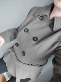 Płaszcz wełniany Zara zielony kurtka  damska XL 42 oliwkowa