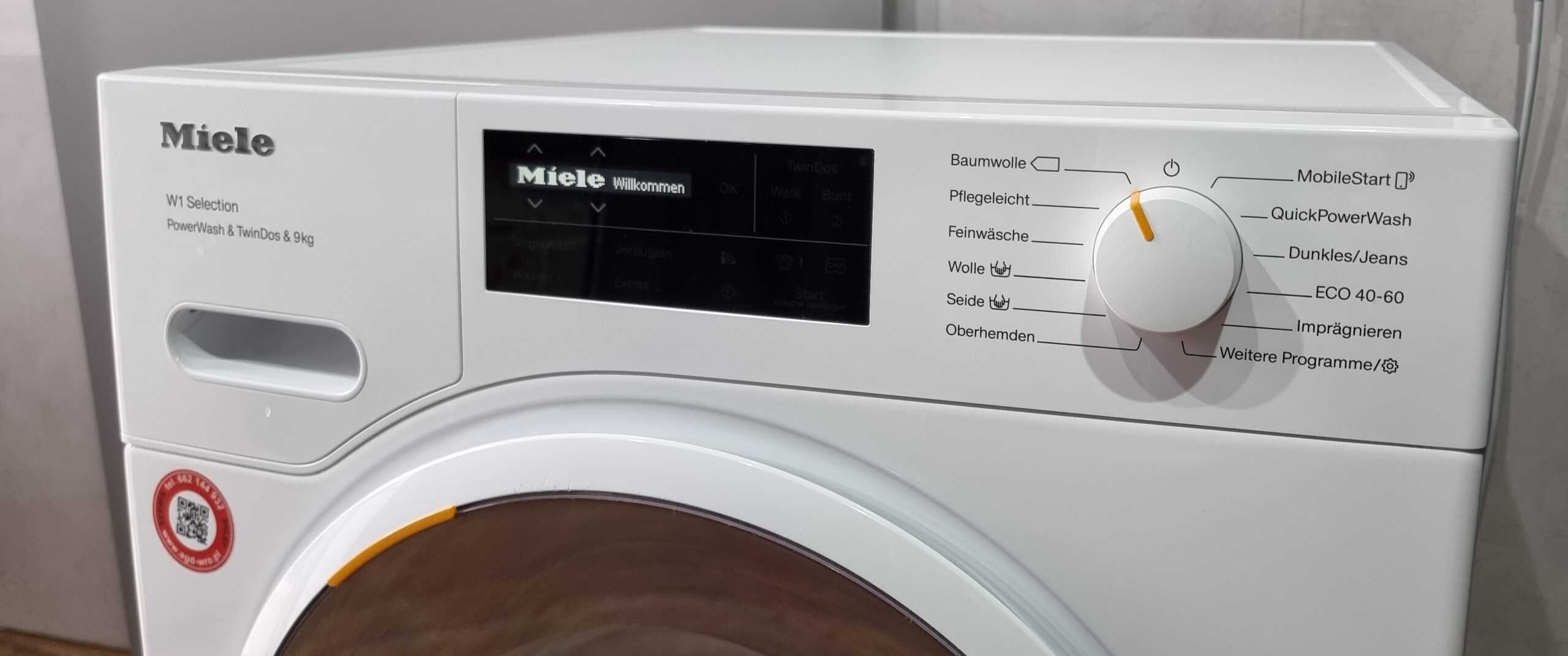 Zestaw Miele. Pralka W1 WSI 863 (jak nowa)+ Suszarka T1 TWD 360, 9/8kg