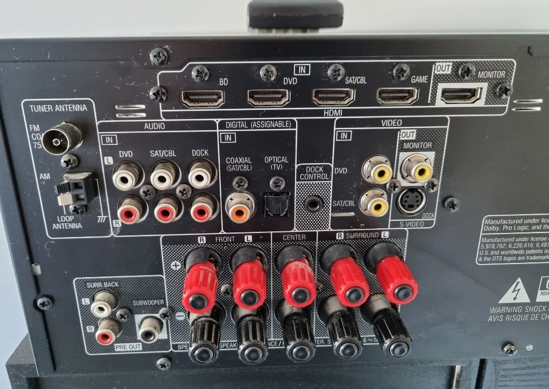 Amplituner Denon zestaw głośników Eltax