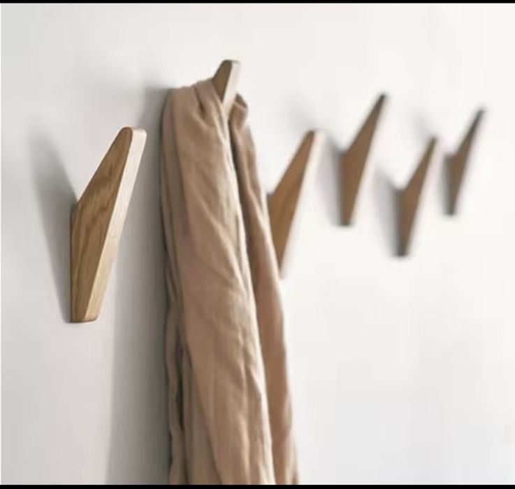 Настінні деревяні гачки для одягу, комплект 6 шт