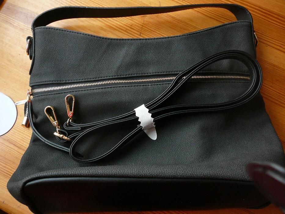 Torba czarna na ramię NOWA z "pazurem" skóra eko