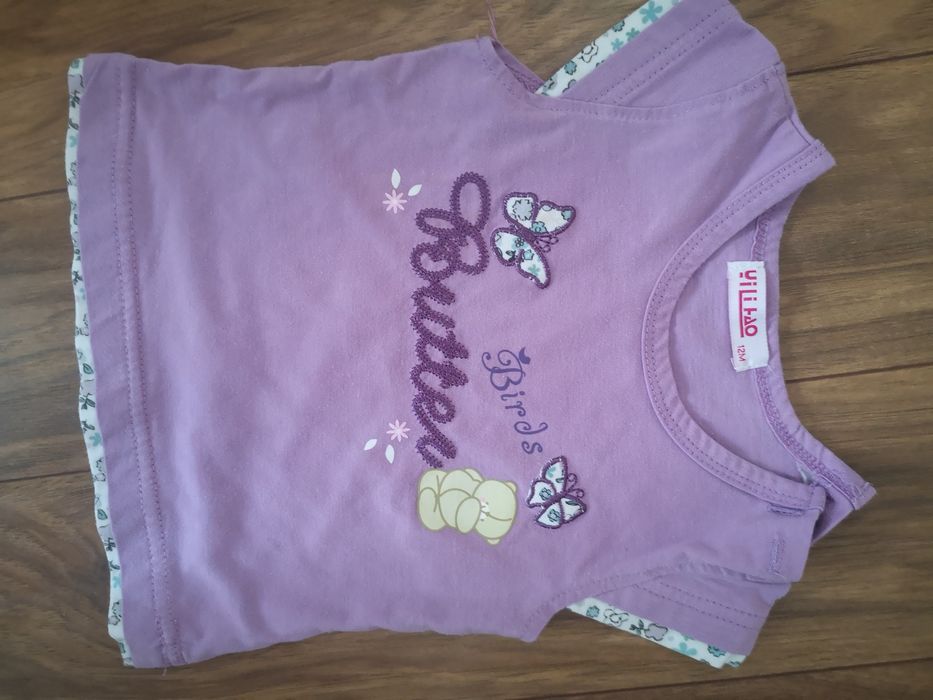 Bluzka t-shirt fioletowy 74 dla dziewczynki