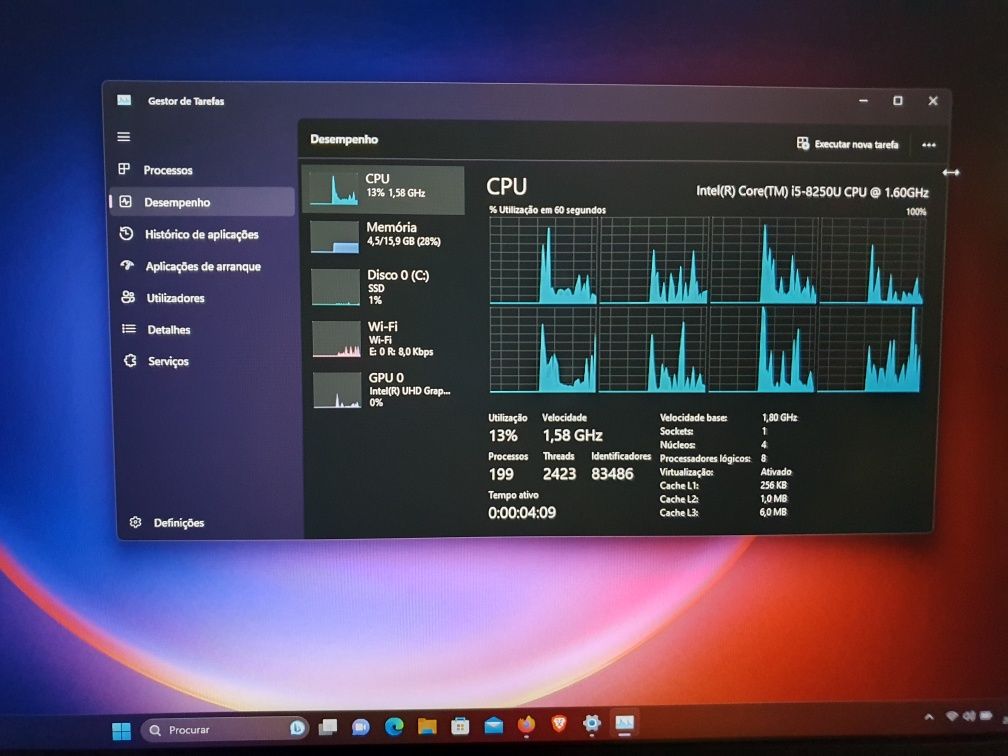 Lenovo L480  i5  (8 threads)  +  16gb ram