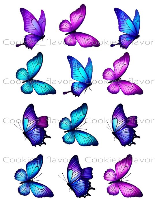 Харчовий друк, цукровий друк, вафельні картинки, метелики на торт