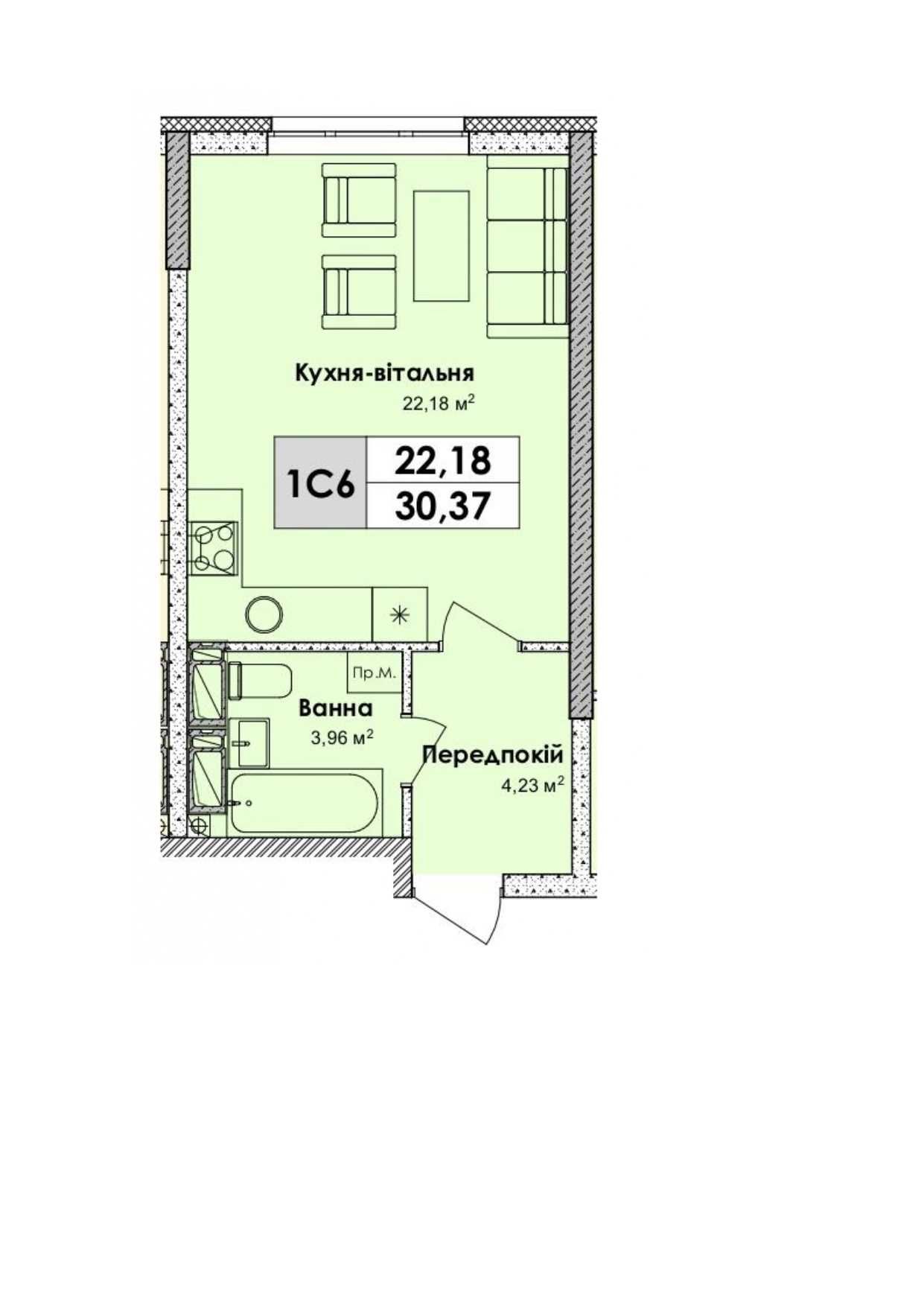 Продаж 1к квартири-студії в ЖК Olympyc Park. Київ 3хв. до метро