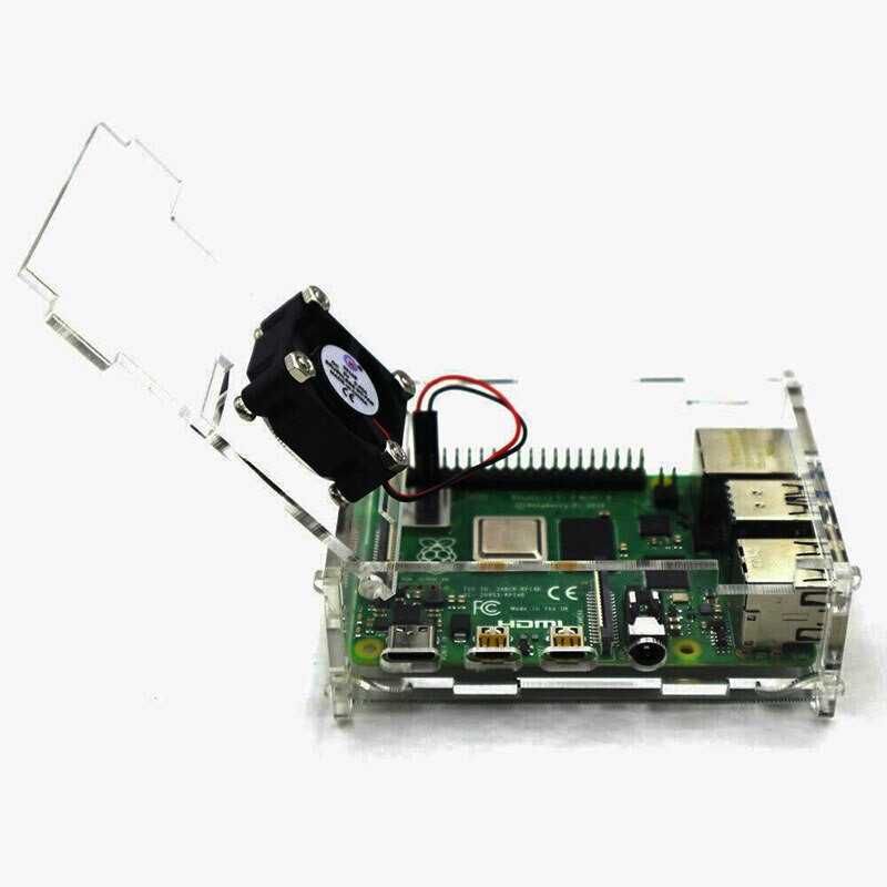 NOVO - ELECROW Caixa Raspberry Pi 4 / 4B + Ventoinha | Fan