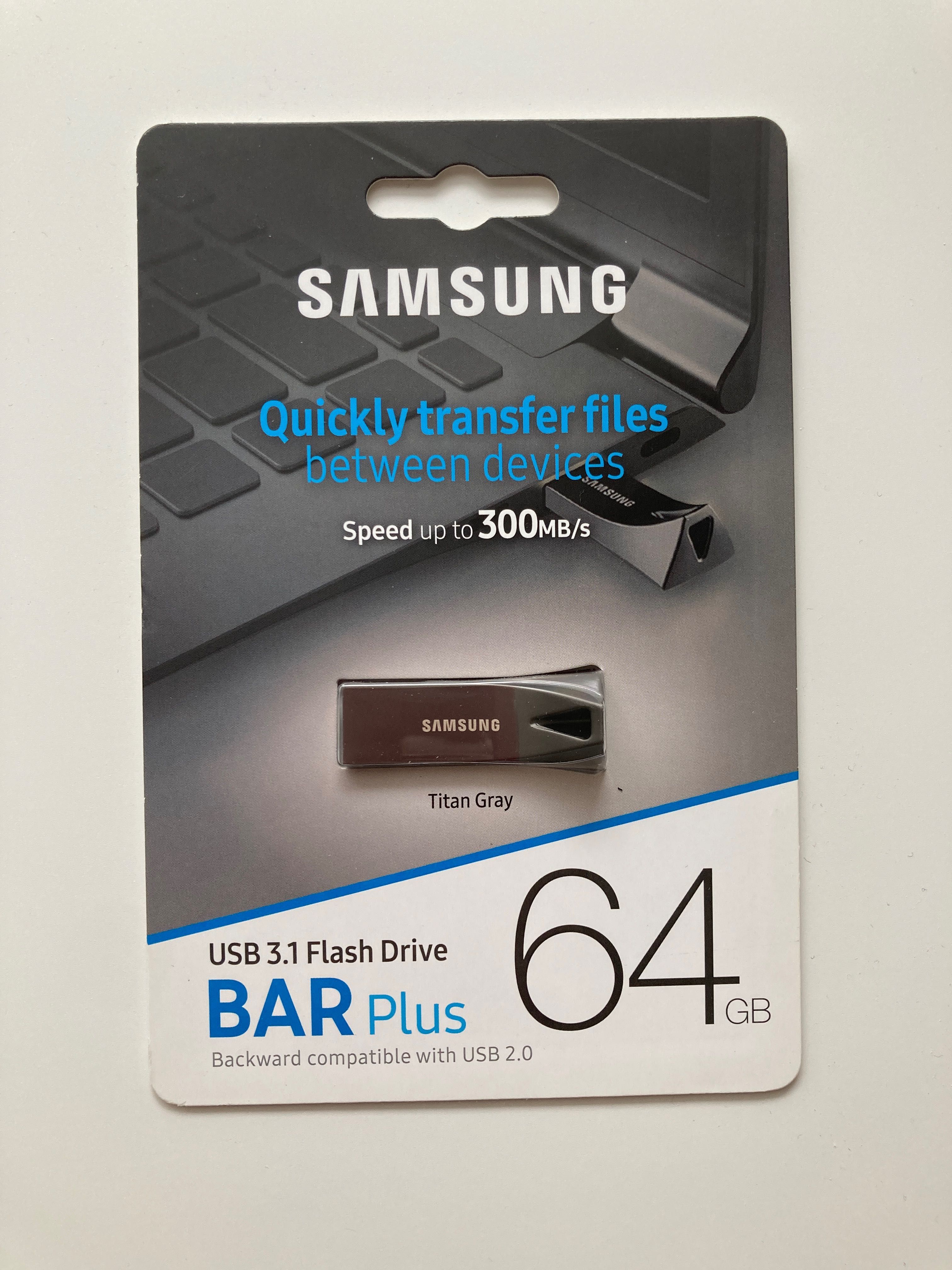 Pendrive Samsung 64GB BAR Plus Titan Gray 300MB/s