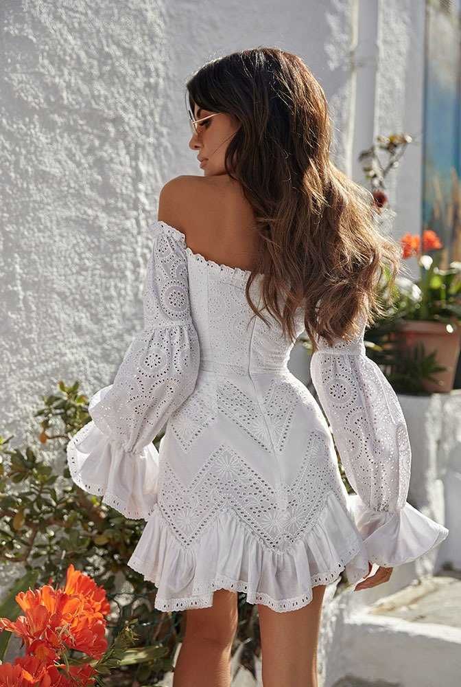 NEA Lou sukienka hiszpanka biała M S
