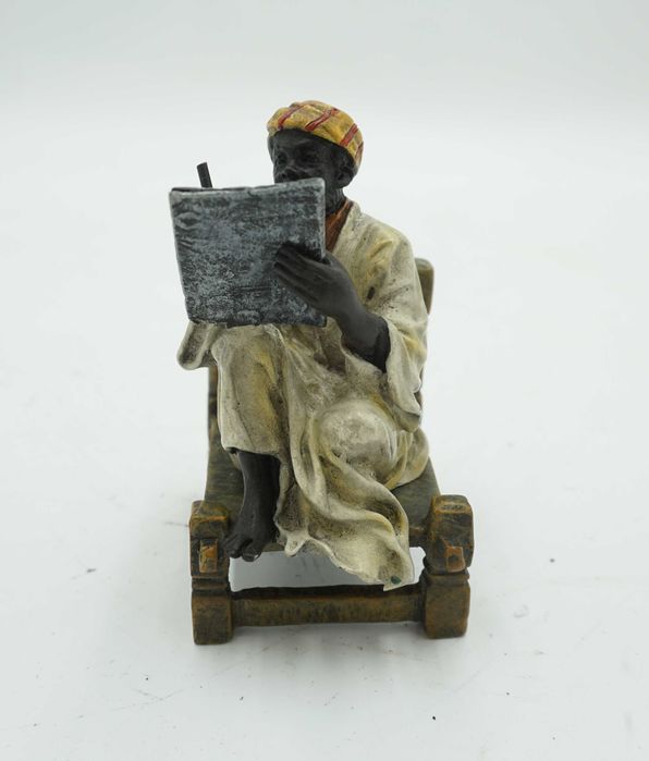 FIGURA Z BRĄZU arab z księgą nauczyciel poeta