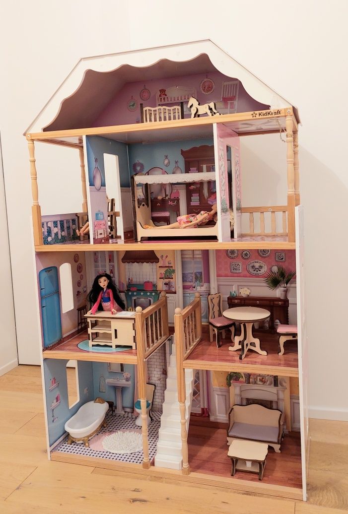 Domek duży drewniany dla lalek KidKraft Charlotte + GRATISY