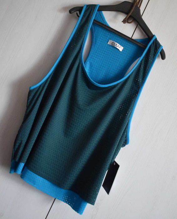 Bluzka koszulka 38 M top siatka sportowa bez rękawów letnia z siatki
