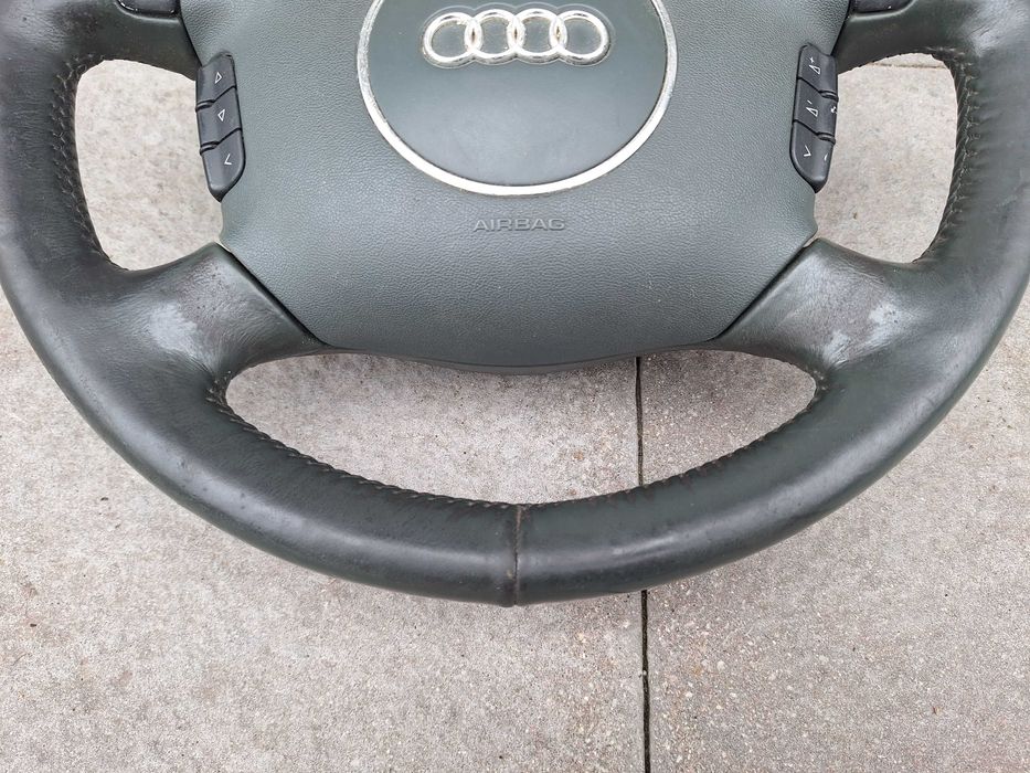 Kierownica zielona skóra Audi A6 C5 A8 D2 Allroad multifunkcja