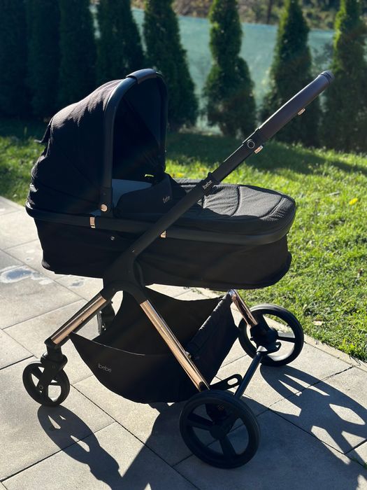 WÓZEK IBEBE ICE 01 GOLD 2w1 + Adaptery+ krzesełko Cybex + baza