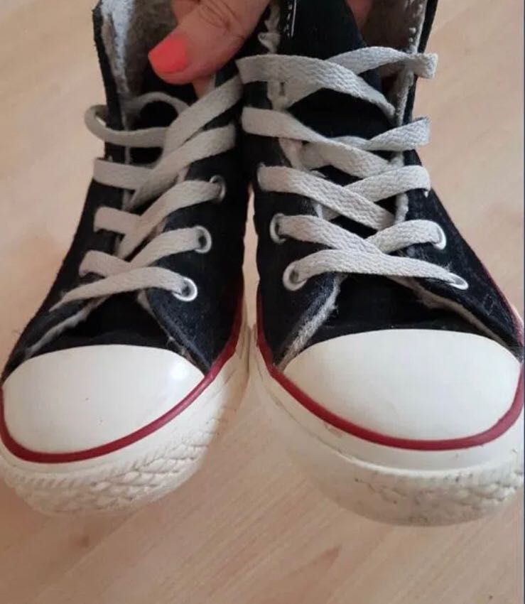 Converse zimowe na misiu  skorzane rozm 32 jak nowe okazja oryginalne