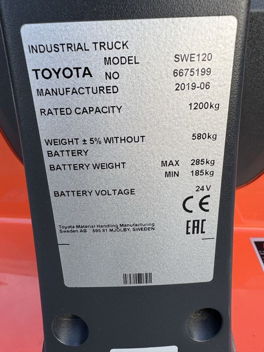 Toyota BT SWE 120, LWE 130 paleciak sztaplarka wózek masztowy