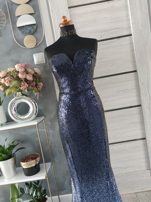 Długa sexy suknia sukienka wieczorowa balowa rozmiar xl 42  ombre