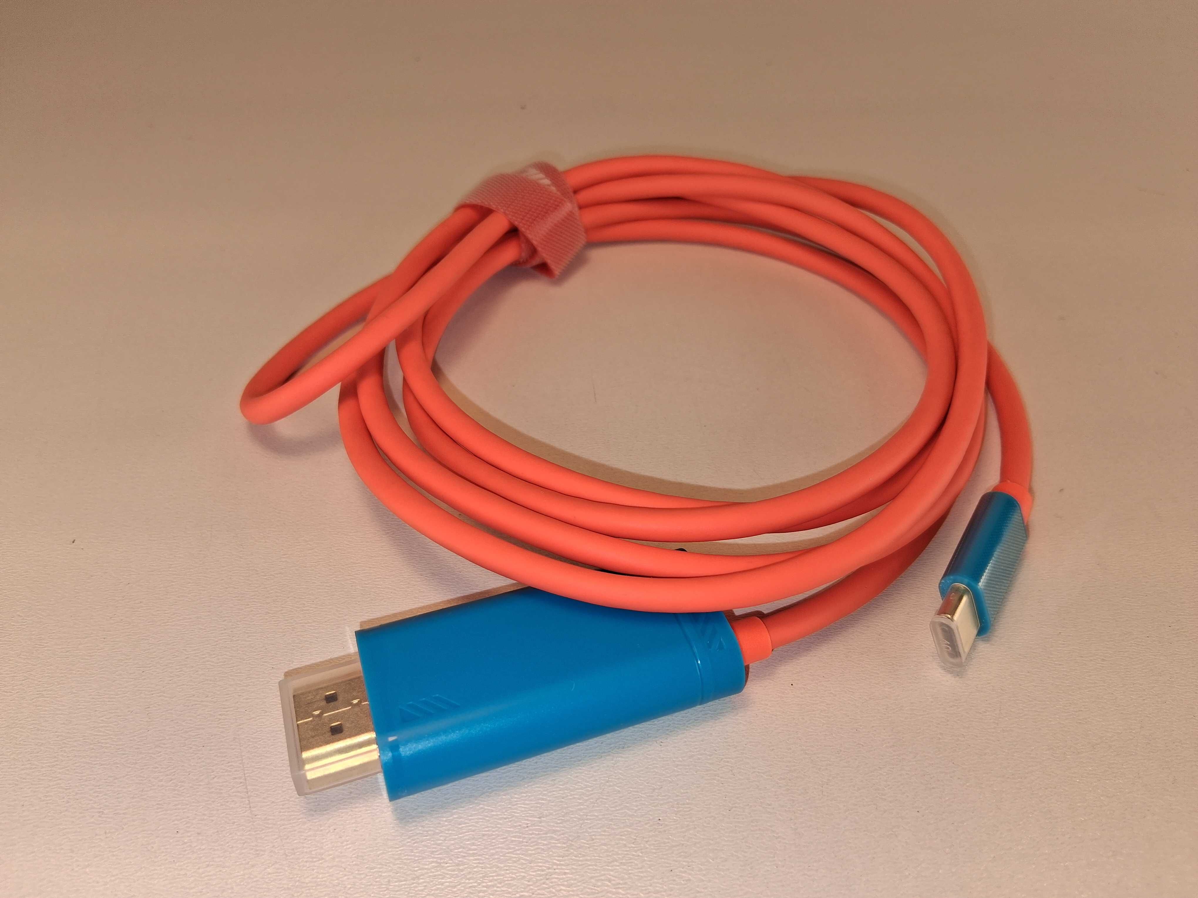 E022 Kabel Adapter USB-C do HDMI Pomarańczowy Wysokiej Jakości