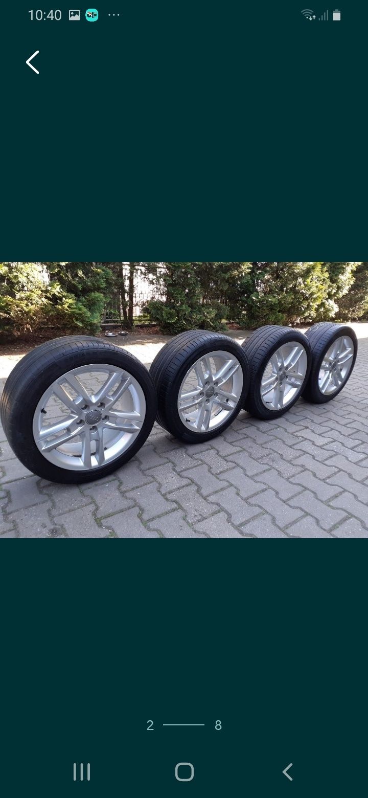 Audi Koła letnie Alufelgi 17 5x112 7Jx17H2 Oryginał Opony 225 45r17