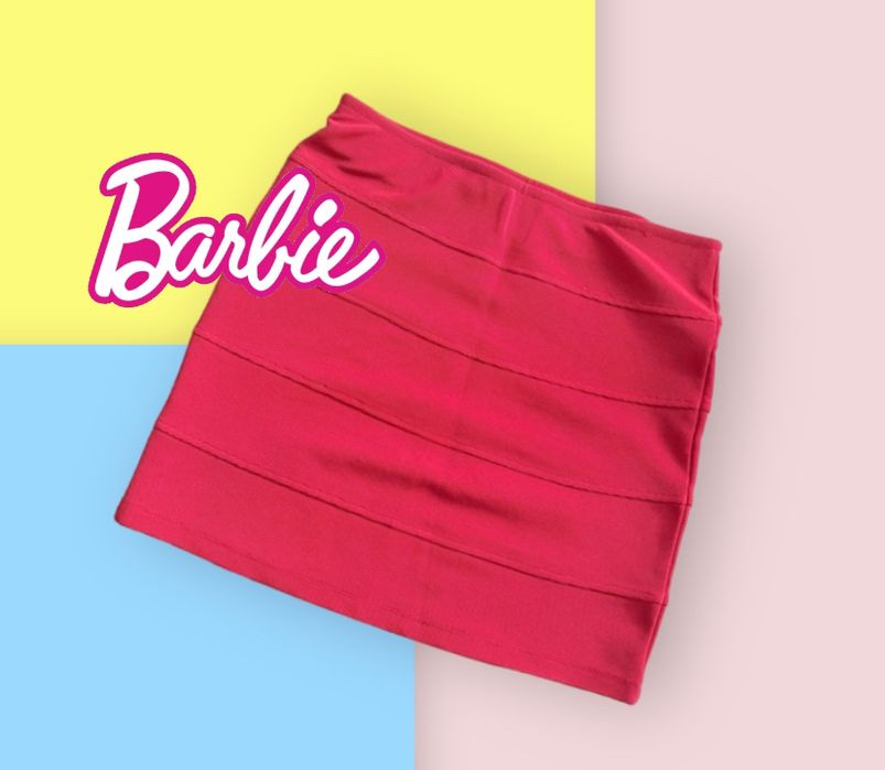 Spódnica krótka prążkowana , w stylu barbie