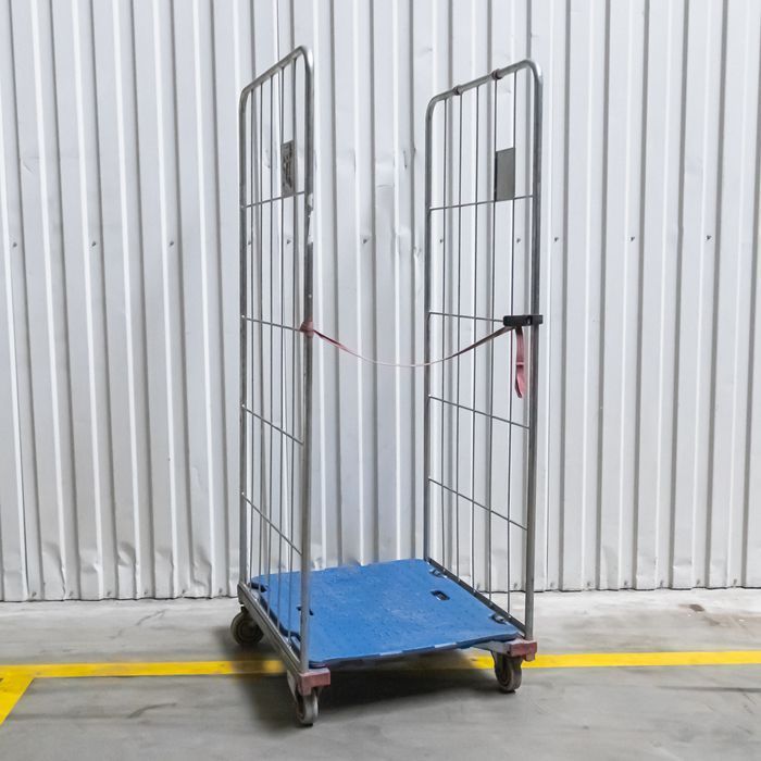 Rollkontener (rollcage,rollbox) wózek siatkowy transportowy niebieski