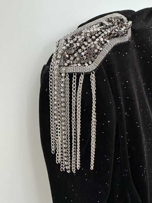 Body de veludo preto brilhante ZARA