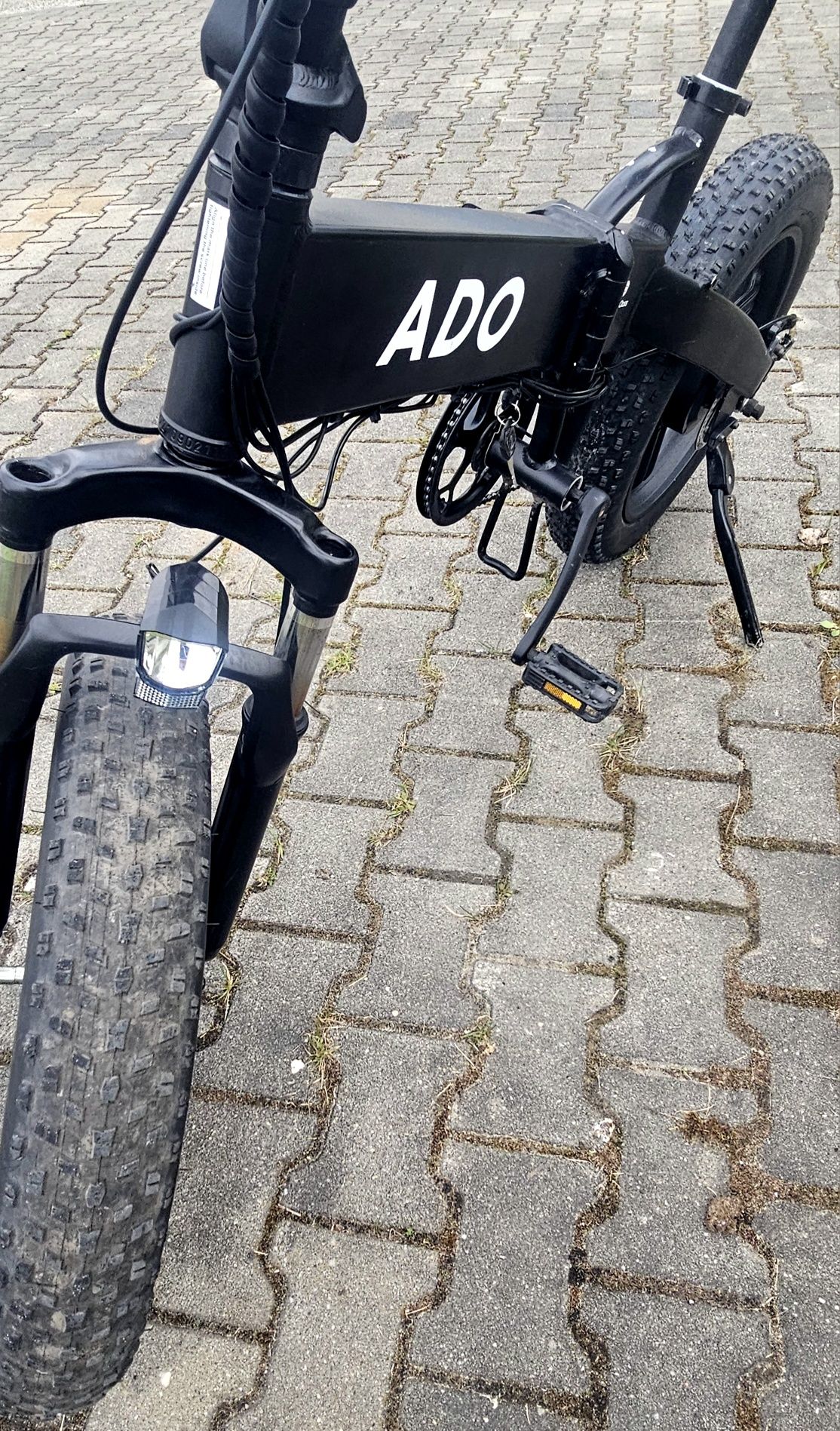 Rower elektryczny składak Fatbike Ado A20F manetka