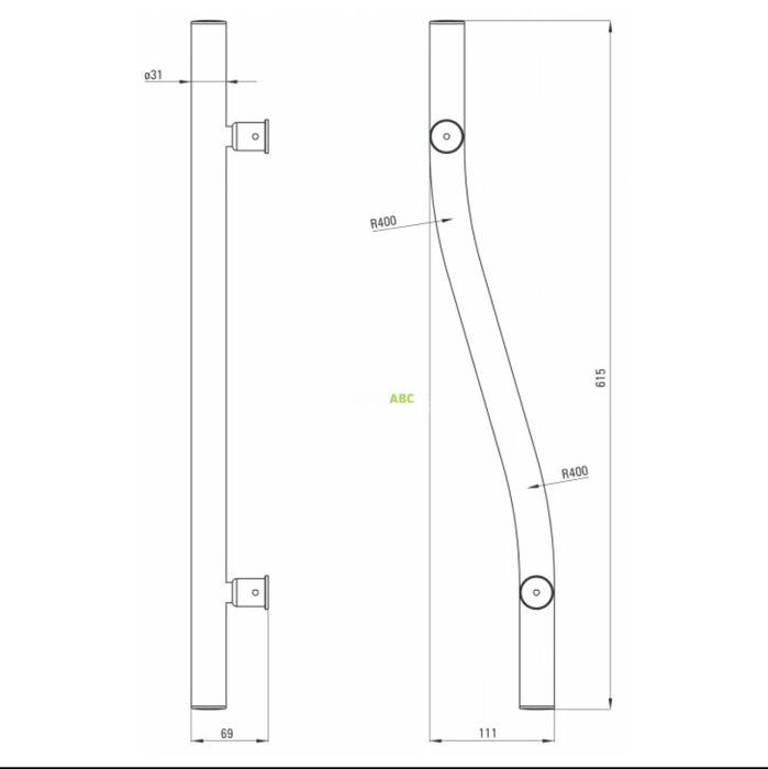 Dekoracyjny  uchwyt ścienny pod prysznic Deante 61cm srebrny chrom