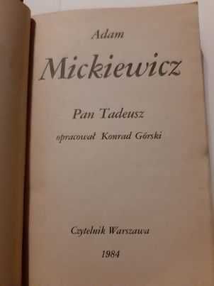 Adam Mickiewicz "Pan Tadeusz" czytelnik 1984