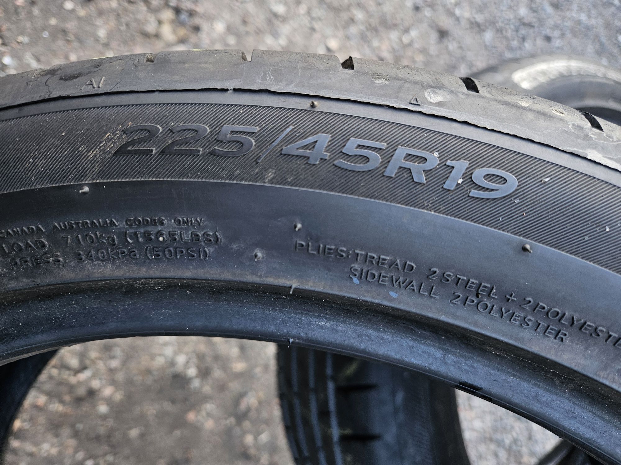 Jak nowe. Opony letnie 225/45/19 Hankook 1723r. Montaż gratis. Wysyłka