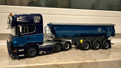 Scania R Topline 6x2 + Kipper Trailer 1:50 Tekno Igła