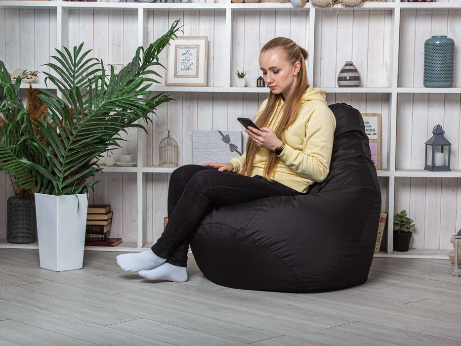 Бескаркасное кресло мешок груша been bag XL 125x75. Мягкий пуф. Мебель